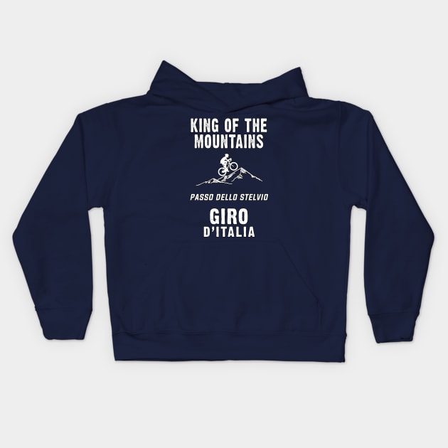 PASSO DELLO STELVIO King of the mountains Giro d`Italia For The Cycling Fans Kids Hoodie by Naumovski